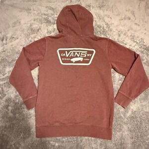 Vans Big‎ Logo Hoodie Sweatshirt Men's Size S Skateboard Skate Burgundy